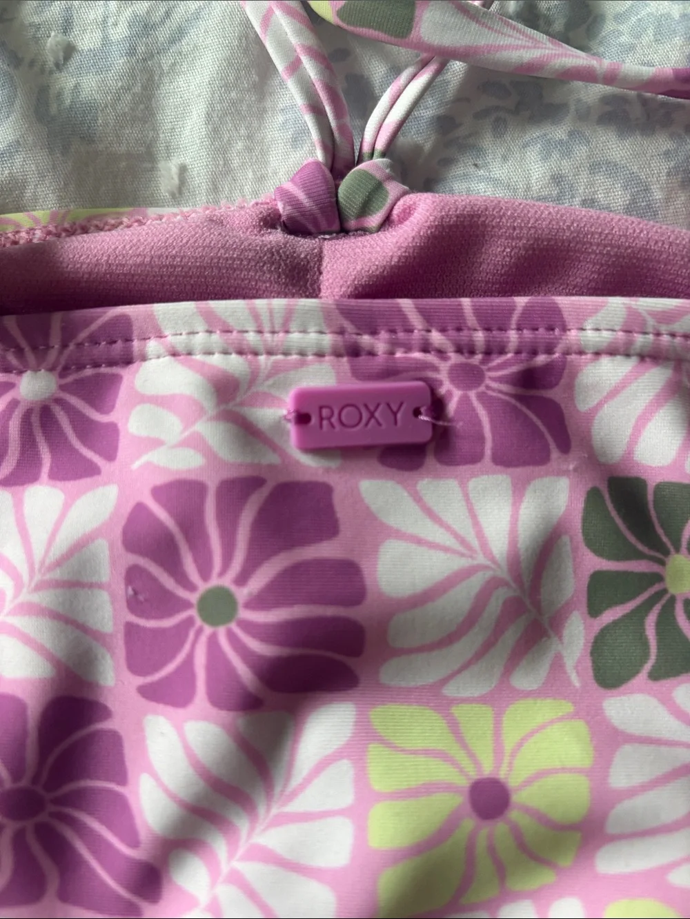 Girls' Roxy Pink Floral Two-Piece Swim Set